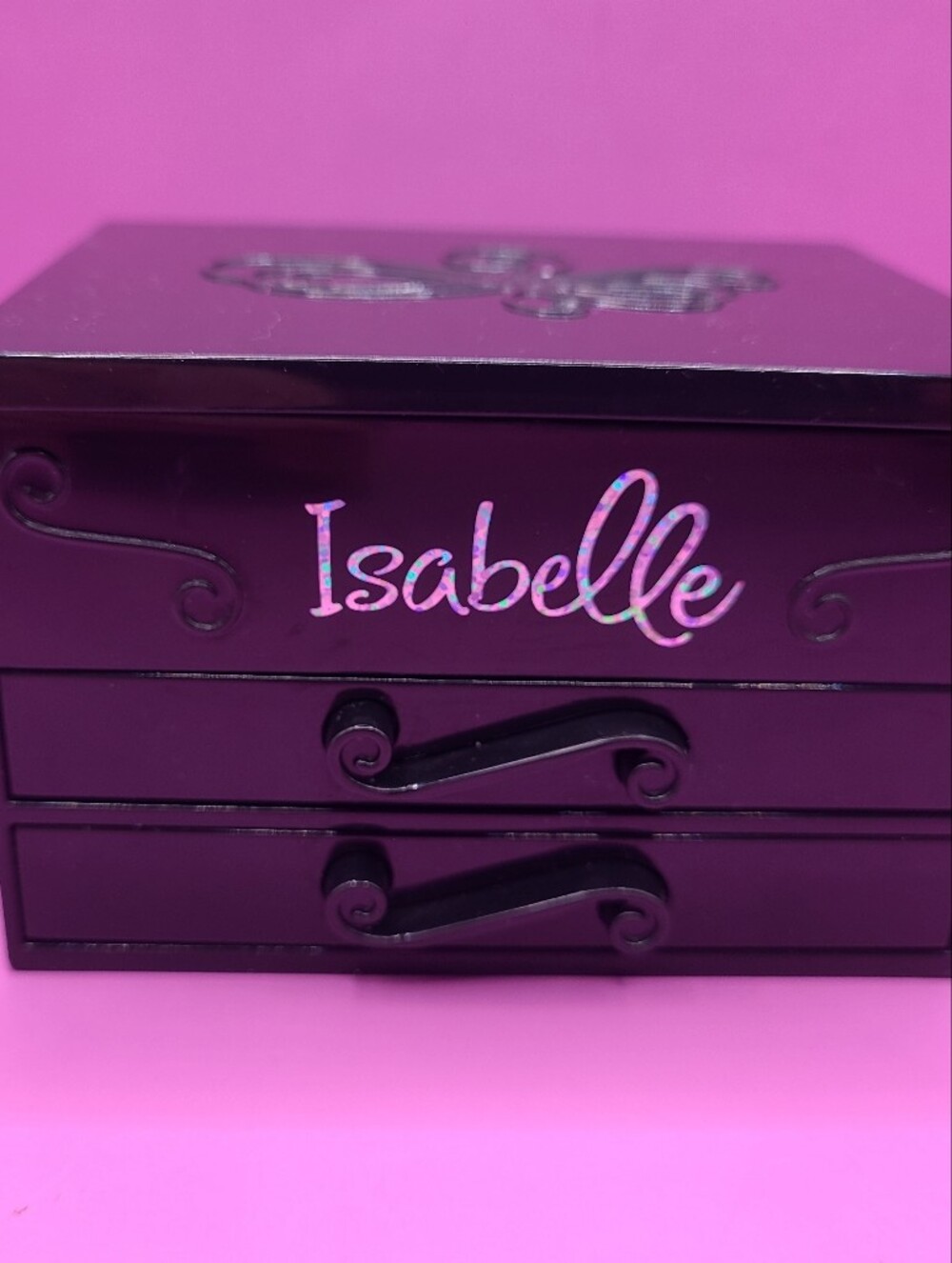 American Girl Isabelle's Black MAKEUP CASE Makeup Set Jewelry Box for Doll READ